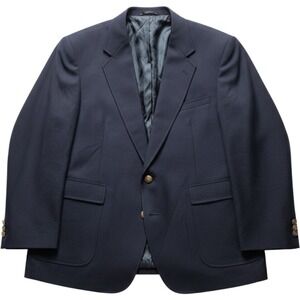 Stewart County Blazer Mens 40R Navy Blue Solid Sport Coat Jacket Made USA